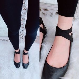 Eileen Fisher criss cross style ballet flats